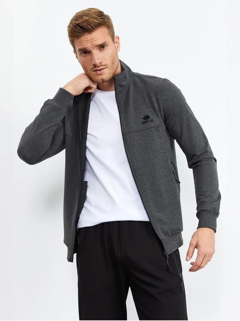 Ensemble homme sweat et pantalon zippés tommy Gris Noir - Kiabi