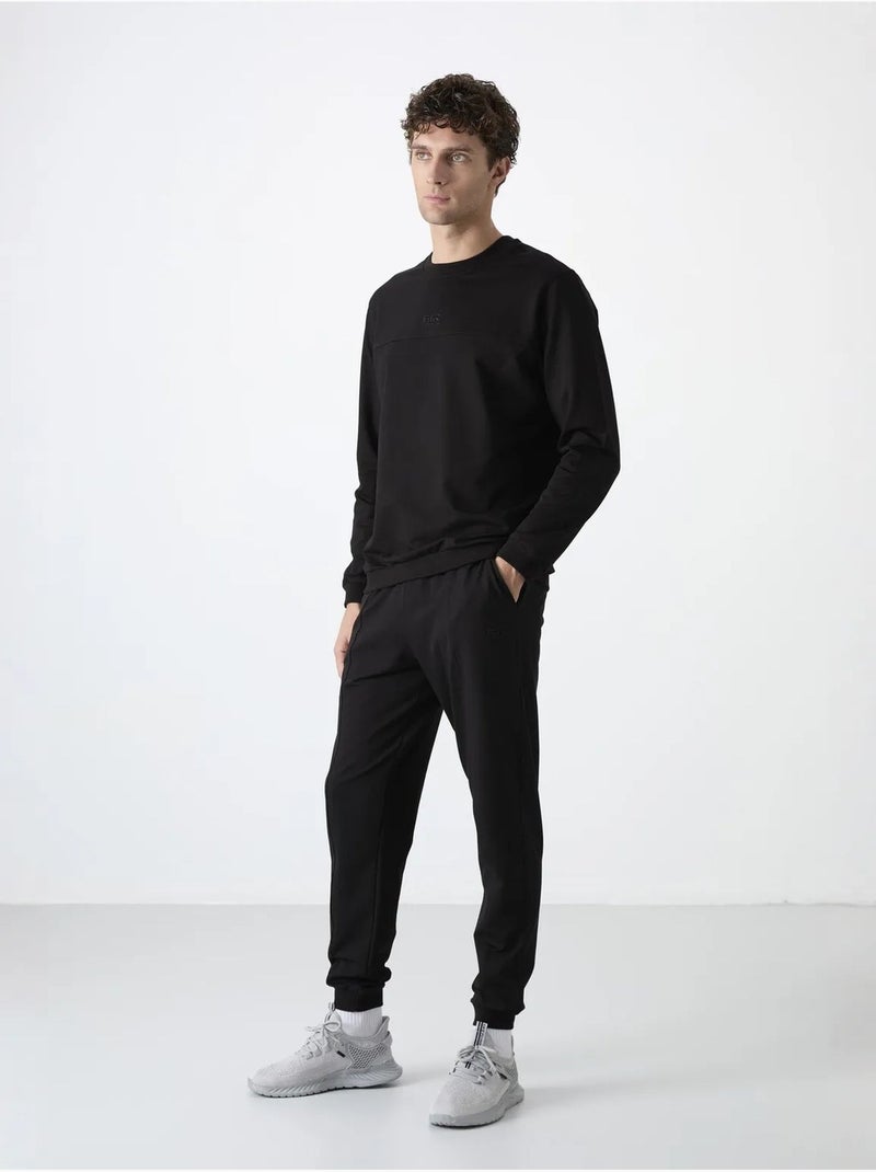 Ensemble homme sweat-shirt et pantalon en molleton tommy Noir - Kiabi