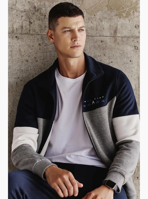 Ensemble homme sweat zippé et pantalon color-block tommy - Kiabi