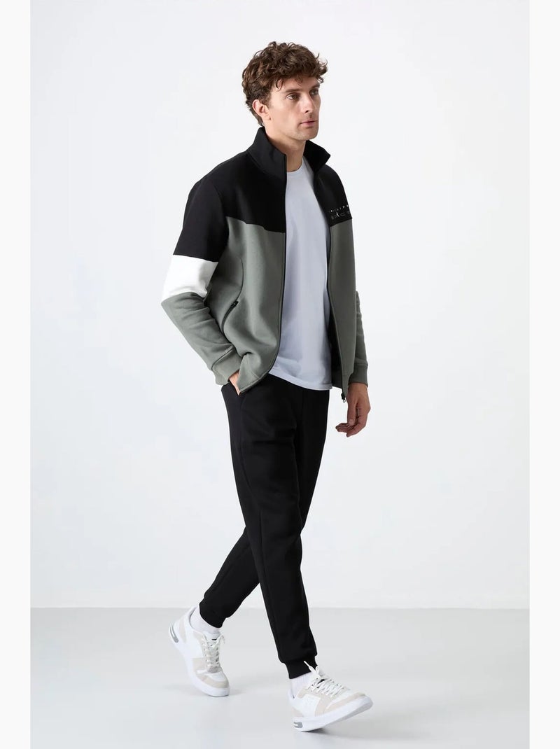 Ensemble homme sweat zippé et pantalon color-block tommy Noir Gris Blanc - Kiabi
