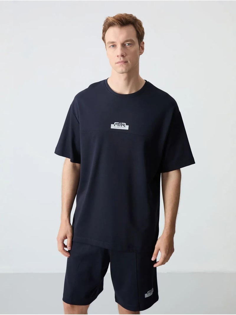 Ensemble homme t-shirt et short oversize tommy Bleu marine - Kiabi