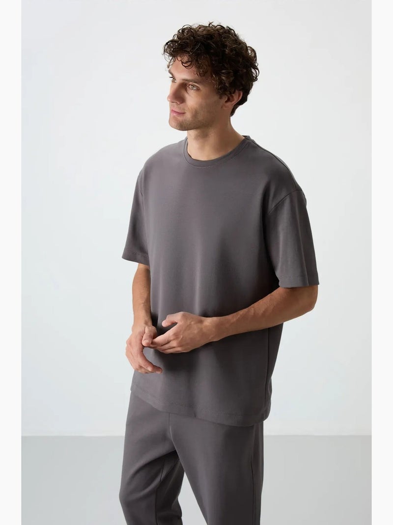Ensemble homme t-shirt oversize et pantalon tommy Gris Noir - Kiabi