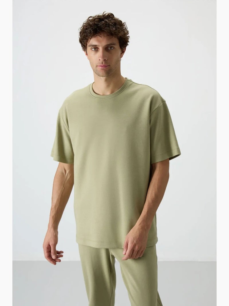 Ensemble homme t-shirt oversize et pantalon tommy Kaki - Kiabi