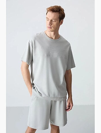 Ensemble homme t-shirt oversize et short en coton mélangé tommy