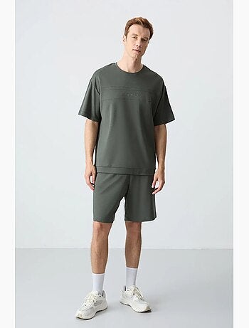 Ensemble homme t-shirt oversize et short en coton mélangé tommy