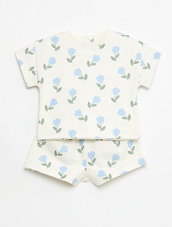Ensemble imprimé 2 pièces short + T-shirt