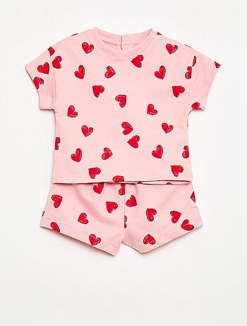 Ensemble imprimé 2 pièces short + T-shirt
