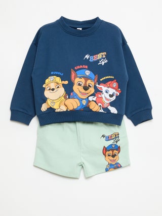Ensemble imprimé 'Pat patrouille' haut + bermuda en coton