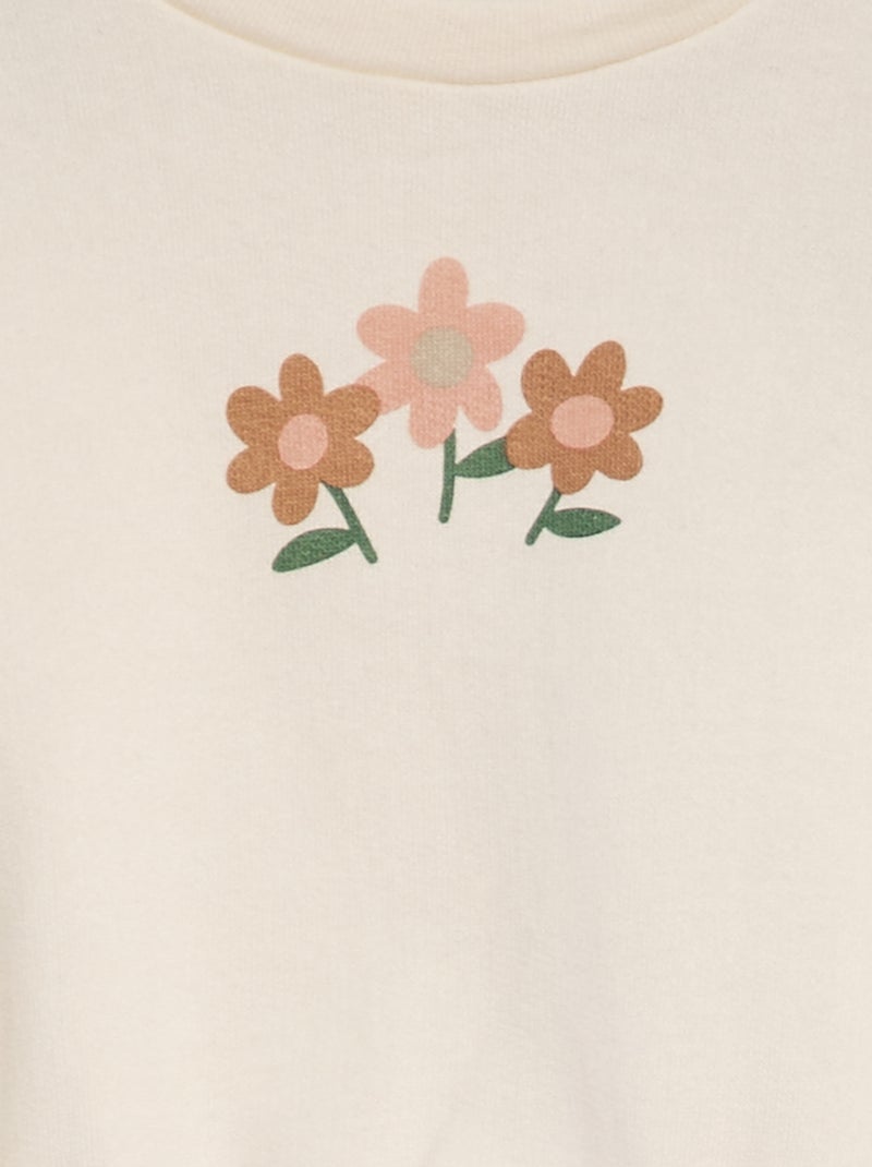 Ensemble imprimé sweat + legging - 2 pièces Ecru - Kiabi