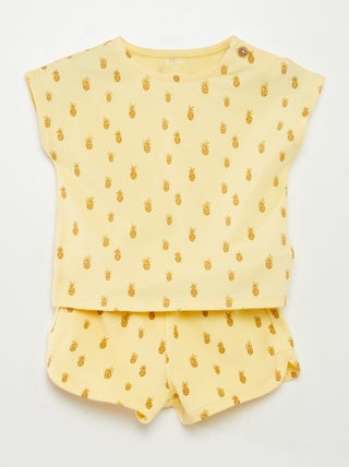 Ensemble imprimé t-shirt + short - 2 pièces