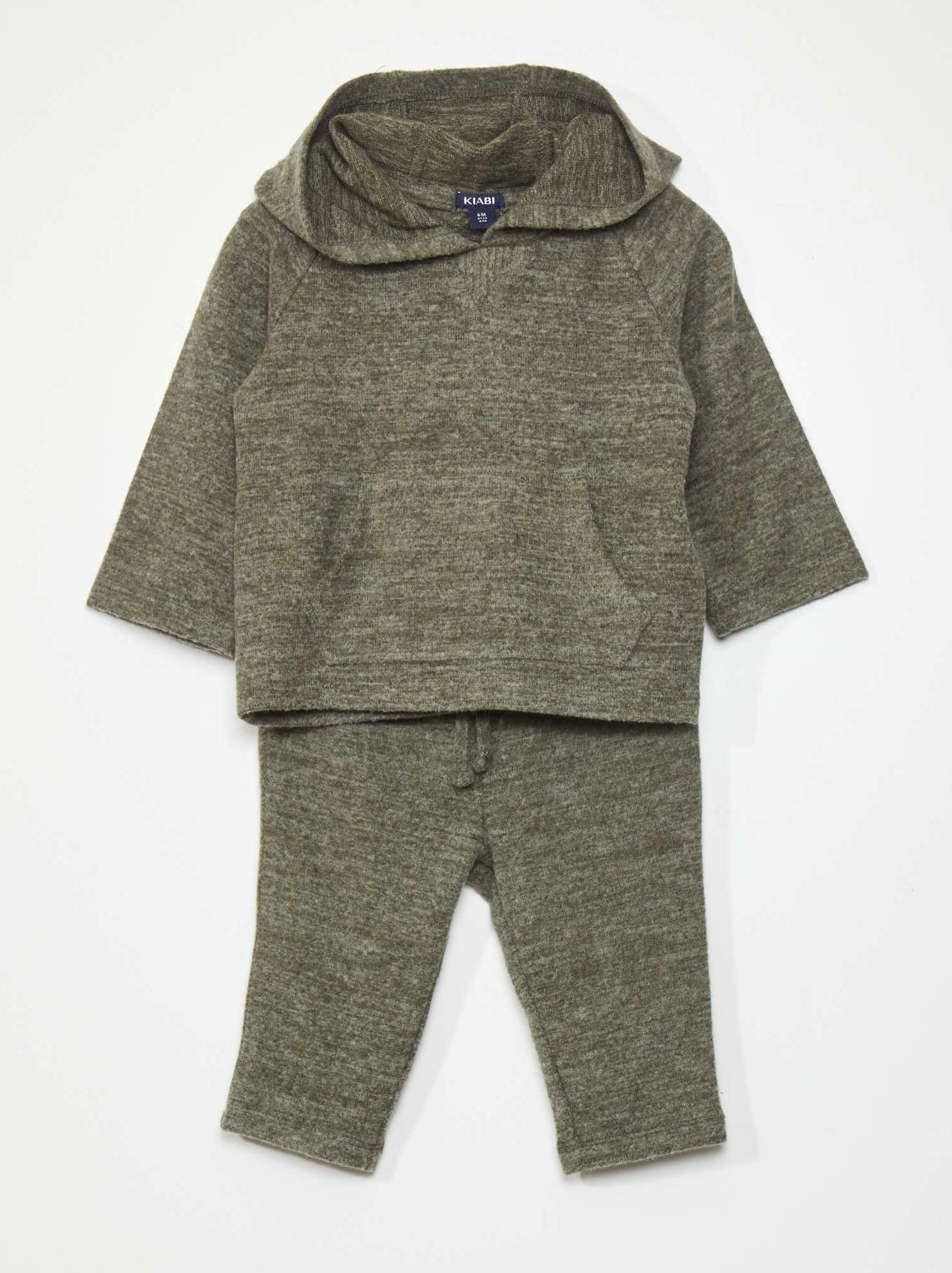 Survêtement 2 Pièces Pour Fille – Sweat Court + Jogging – 65% Coton, 35% Polyester – Taille 110 à 170