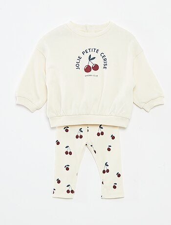 Ensemble jogging en molleton sweat + legging - 2 pièces