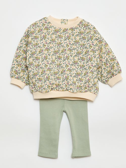 Ensemble jogging en molleton sweat + legging - 2 pièces - Kiabi