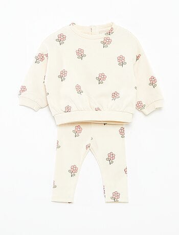 Ensemble jogging en molleton sweat + legging - 2 pièces