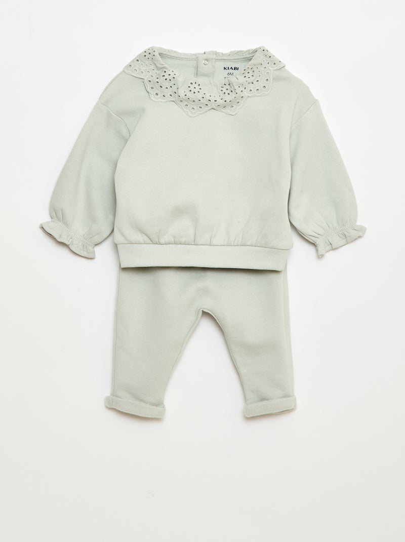 Ensemble jogging + sweat en molleton - 2 pièces Bleu - Kiabi