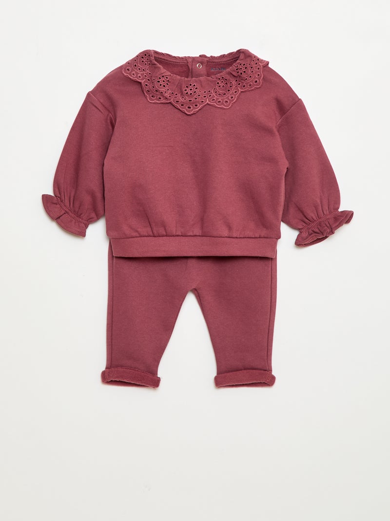 Ensemble jogging + sweat en molleton - 2 pièces Rouge - Kiabi