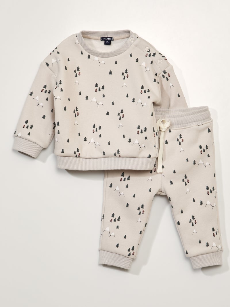 Ensemble jogging sweat + pantalon - 2 pièces Blanc - Kiabi