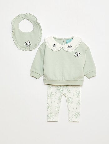 Ensemble jogging sweat + pantalon + bavoir 'Disney' 'Minnie' - 3 pièces