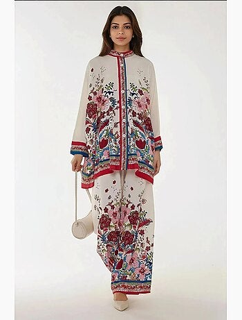 Ensemble kimono-pantalon taille haute imprimé hiccup