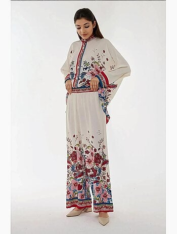 Ensemble kimono-pantalon taille haute imprimé hiccup