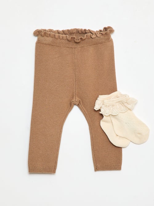 Ensemble Legging fantaisie + chaussette en dentelle - Kiabi