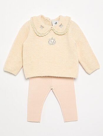 Ensemble 'Disney' 2 pièces en maille tricotée - Pull + legging