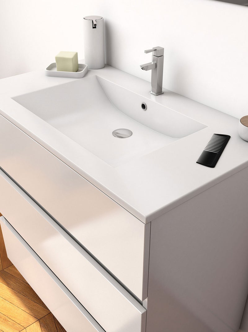 Ensemble meuble vasque et miroir à led Blanc - Kiabi