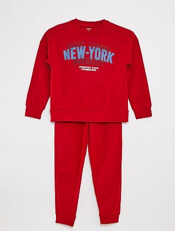 Ensemble molleton imprimé sweat + pantalon - 2 pièces