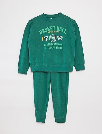 Ensemble molleton imprimé sweat + pantalon - 2 pièces