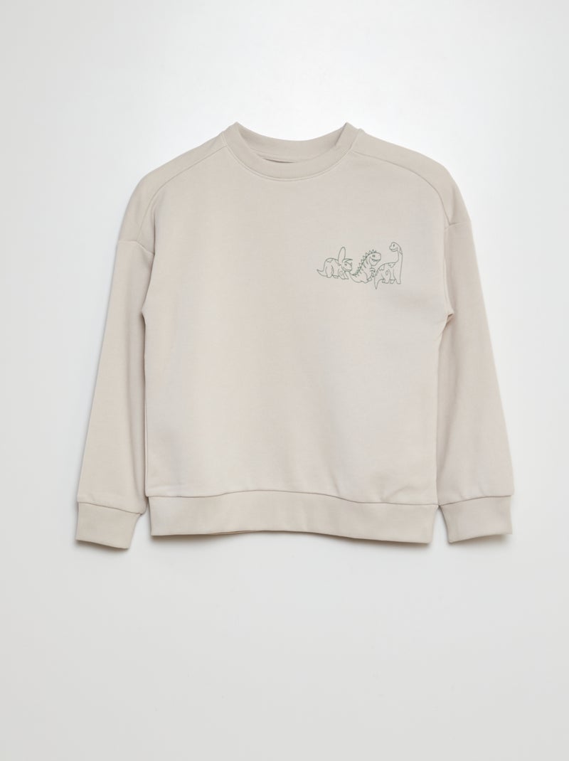 Ensemble molleton imprimé sweat + pantalon - 2 pièces Vert/gris - Kiabi