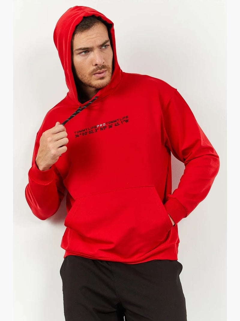 Ensemble oversize sweat à capuche et pantalon tommy Rouge - Kiabi