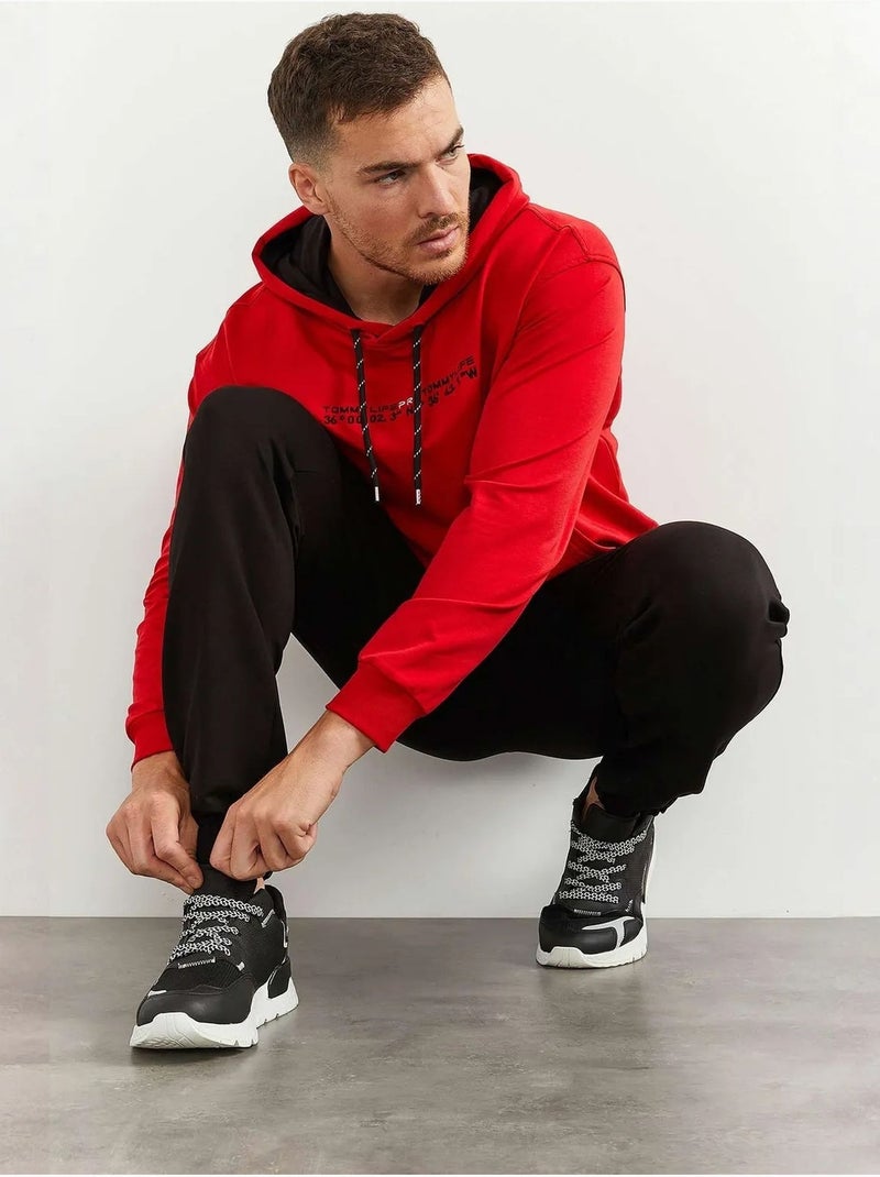 Ensemble oversize sweat à capuche et pantalon tommy Rouge - Kiabi