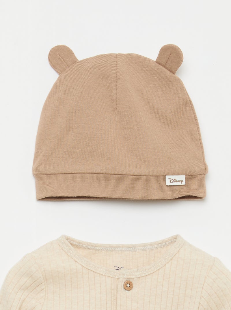 Ensemble pantalon + body + bonnet 'Simba' - 3 pièces Beige - Kiabi
