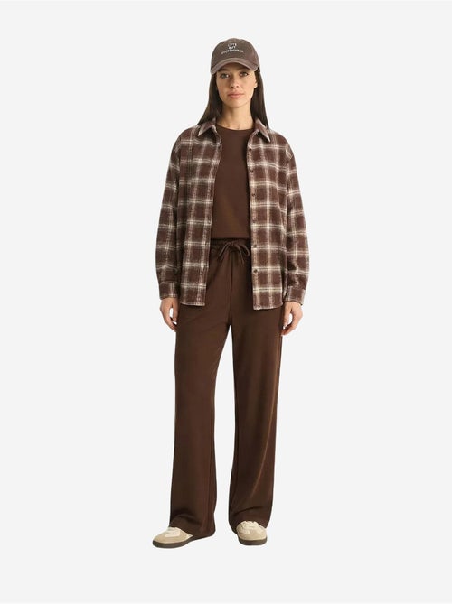 Ensemble pantalon large taille mi-haute et t-shirt à col rond lucci - Kiabi
