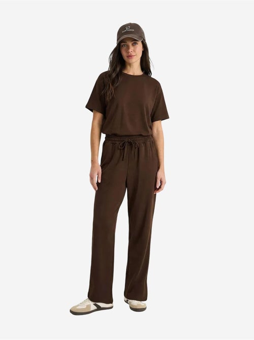 Ensemble pantalon large taille mi-haute et t-shirt à col rond lucci - Kiabi