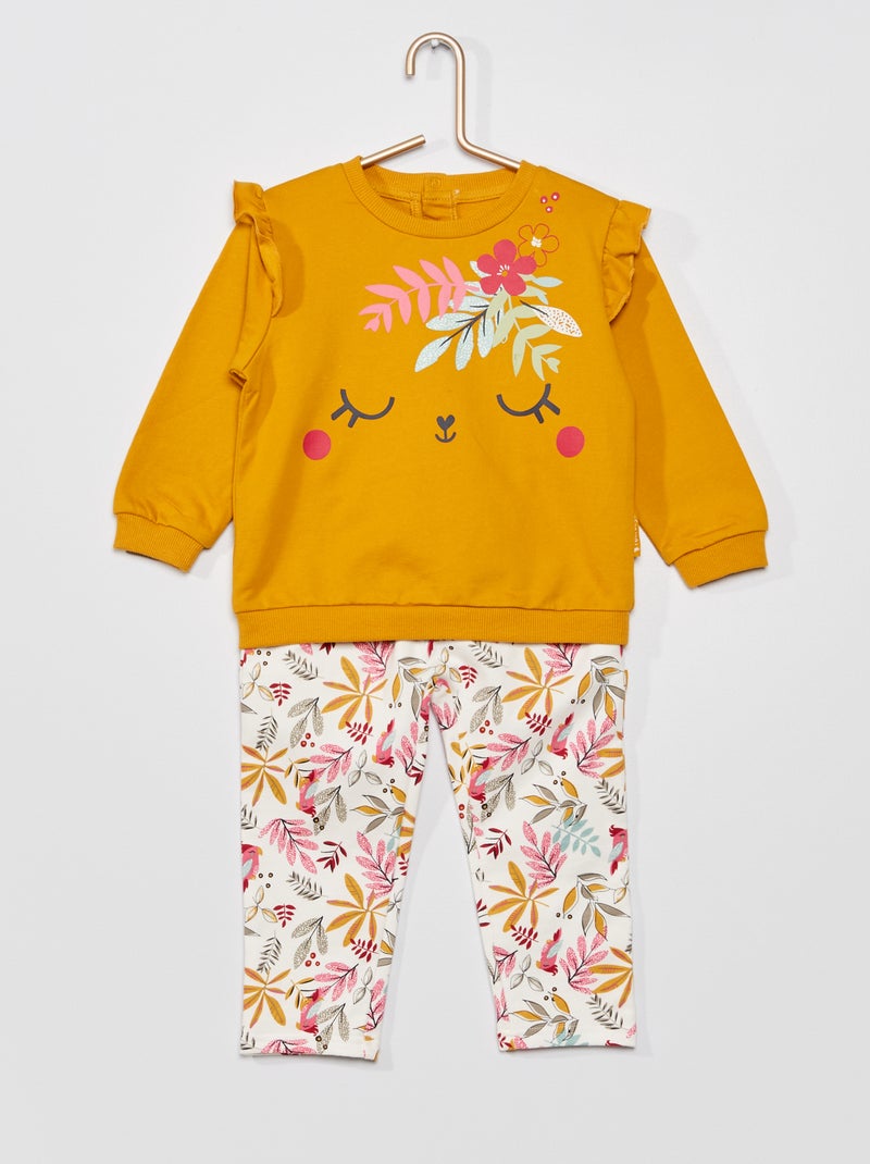 Ensemble 'Petit béguin' en coton beige - Kiabi