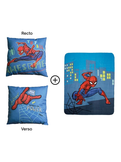 Ensemble plaid et coussin, spiderman hero - Kiabi Ensemble plaid et coussin, spiderman hero - Kiabi