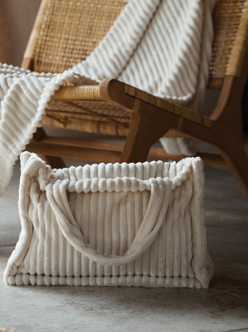 Ensemble plaid et sac doux côtelé - Kiabi