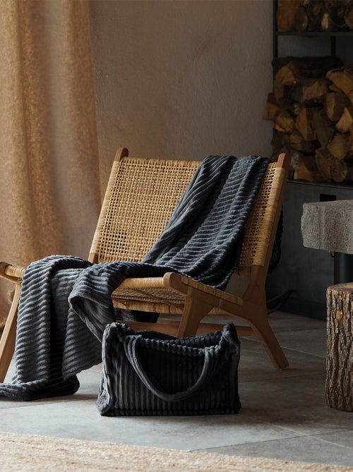 Ensemble plaid et sac doux côtelé - Kiabi