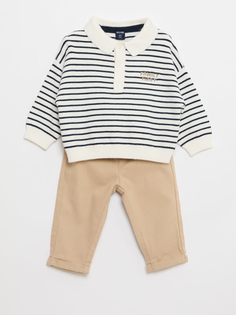 Ensemble polo chaud + pantalon - 2 pièces Bleu - Kiabi