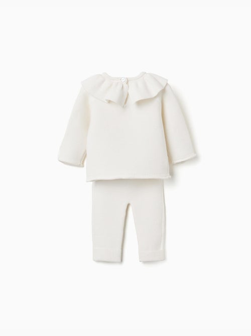 Ensemble pull en maille avec volants + pantalon - Kiabi