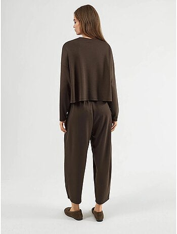 Ensemble pull oversize à col rond et pantalon à jambes élastiques hiccup