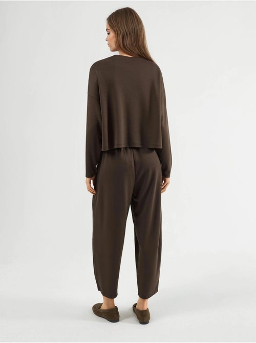 Ensemble pull oversize à col rond et pantalon à jambes élastiques hiccup - Kiabi