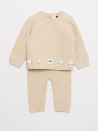 Ensemble pull + pantalon en maille - 2 pièces
