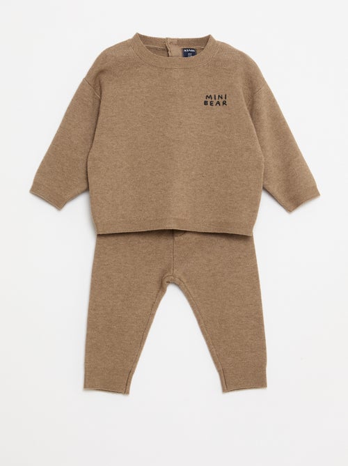 Ensemble pull + pantalon en maille - Kiabi