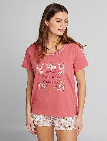 Ensemble pyjama - Short + t-shirt - 2 pièces