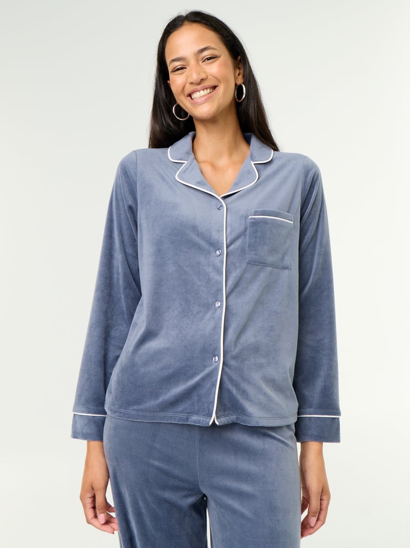 Ensemble pyjama 2 pièces - Chemisier + pantalon Gris - Kiabi