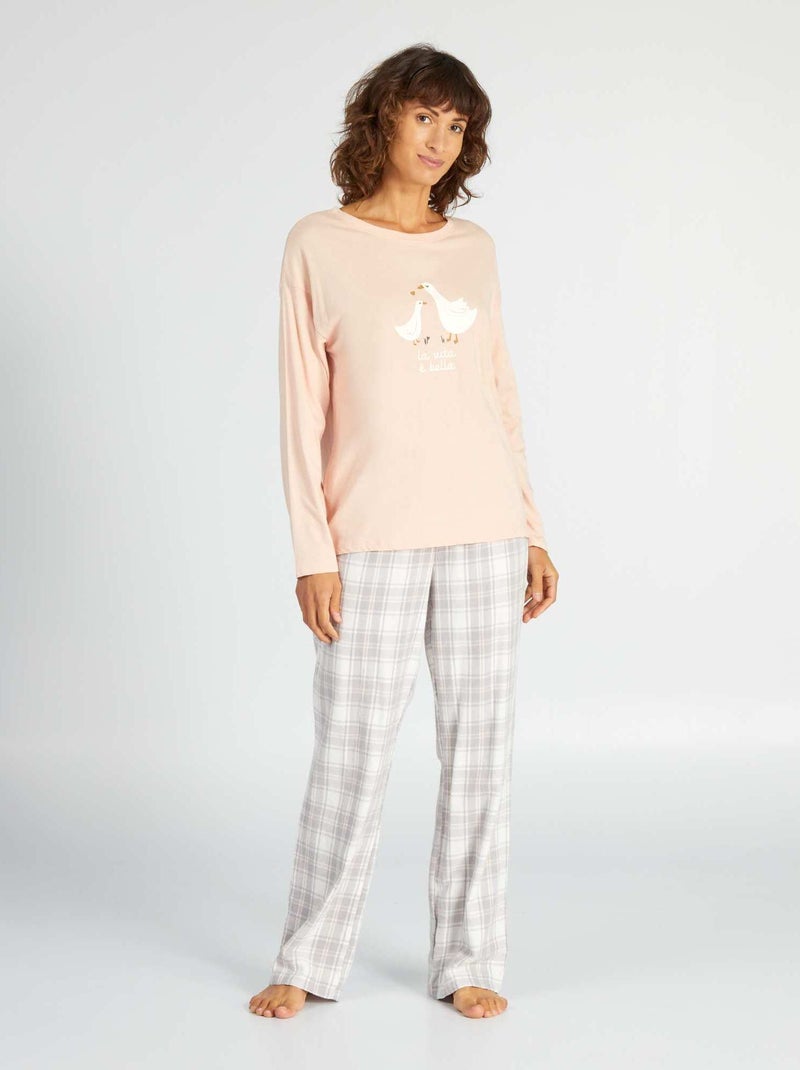 Ensemble pyjama 2 pièces Rose - Kiabi