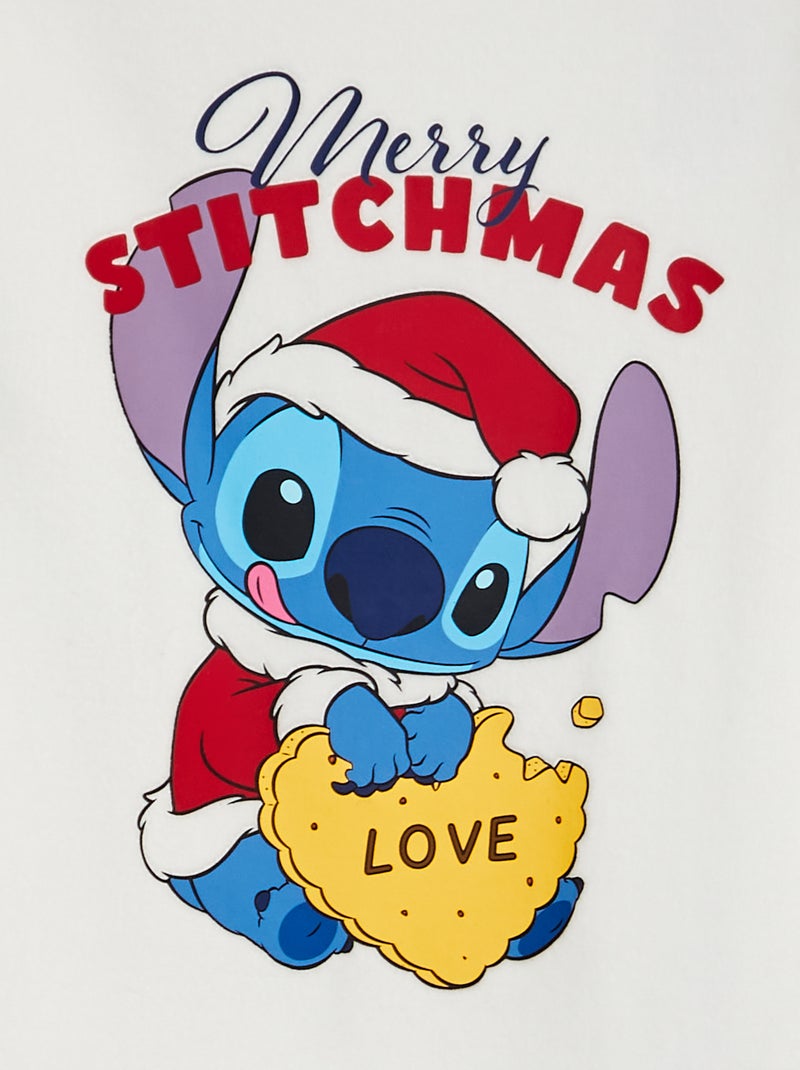 Ensemble pyjama 2 pièces 'Stitch' 'Disney' Blanc/rouge - Kiabi