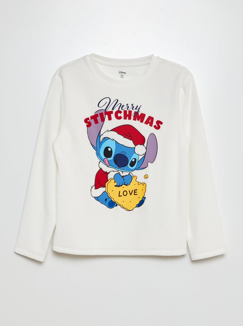 Ensemble pyjama 2 pièces 'Stitch' 'Disney' Blanc/rouge - Kiabi